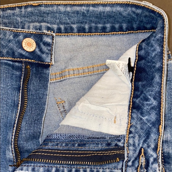 SHEIN Size 28 Blue Skinny Distressed Denim Cutoff Long Shorts - Picture 6 of 13